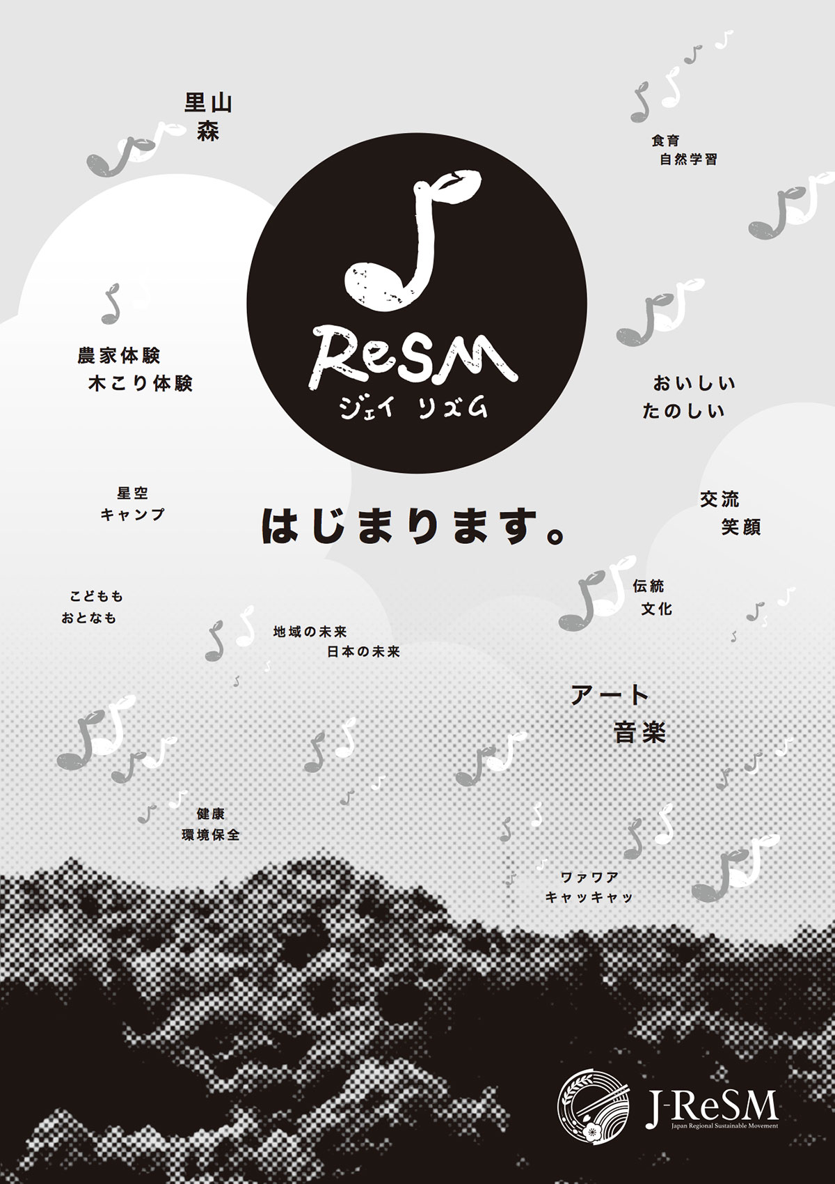J-ReSM 様　団体案内チラシ（簡易版）のデザイン　表面